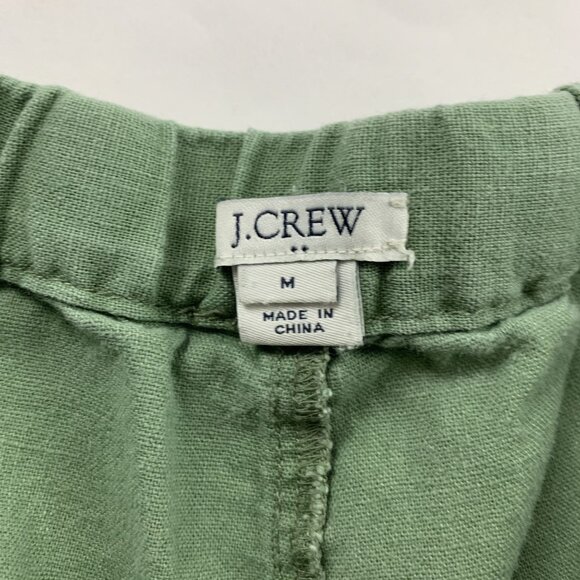 J.Crew Green Linen Blend Pull On Shorts M - Picture 2 of 4